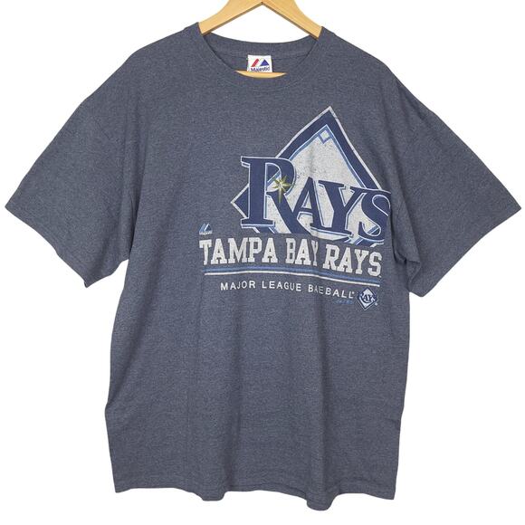 Tampa Bay Devil Rays Majestic Men's Short Sleeve T-Shirt XL Gray - Picture 2 of 6